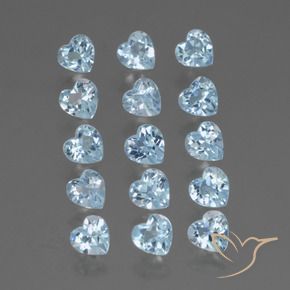 Pedras preciosas de Topázio Céu azul natural de 4.13 ct, Coração, VS
