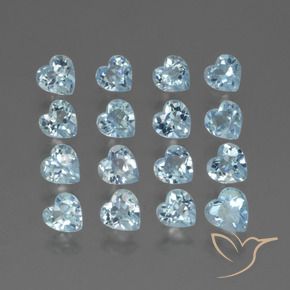 Pedras preciosas de Topázio Céu azul natural de 4.69 ct, Coração, VS