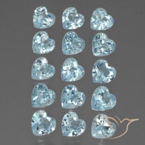 Pedras preciosas de Topázio Céu azul natural de 4.32 ct, Coração, VS