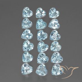 Pedras preciosas de Topázio Céu azul natural de 5.46 ct, Coração, VS
