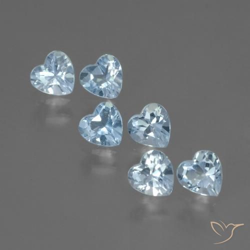 Pedras preciosas de topázio azul natural de 1,73 ct, formato de coração, VS