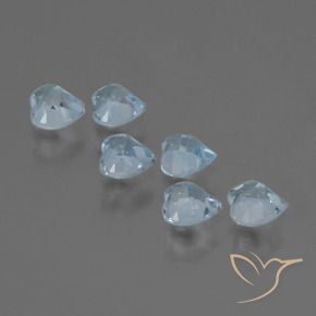 Pedras preciosas de topázio azul natural de 1,73 ct, formato de coração, VS
