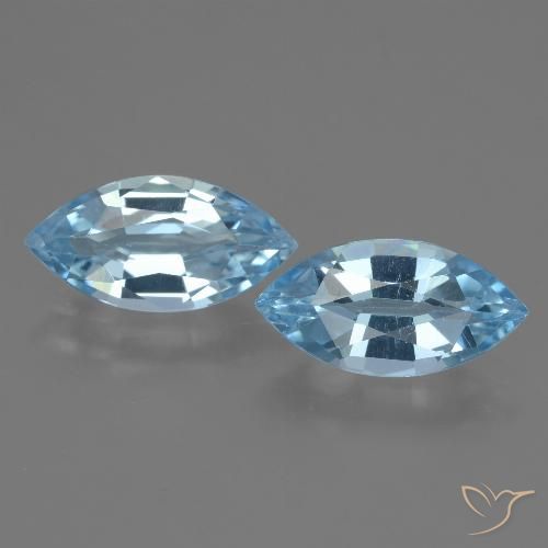 4.12ctw Natural Céu azul Topázio, Marquesa, VS