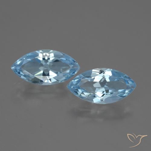 4.15ctw Natural Céu azul Topázio, Marquesa, VVS-VS