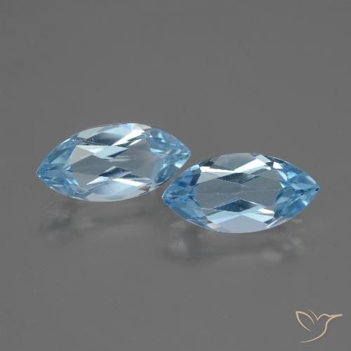 3.86ctw Natural Céu azul Topázio, Marquesa, VVS-VS