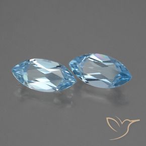 Pedras preciosas de Topázio Céu azul natural de 3.86 ct, Marquesa, VVS-VS