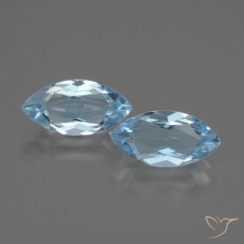 4.36ctw Natural Céu azul Topázio, Marquesa, VVS-VS