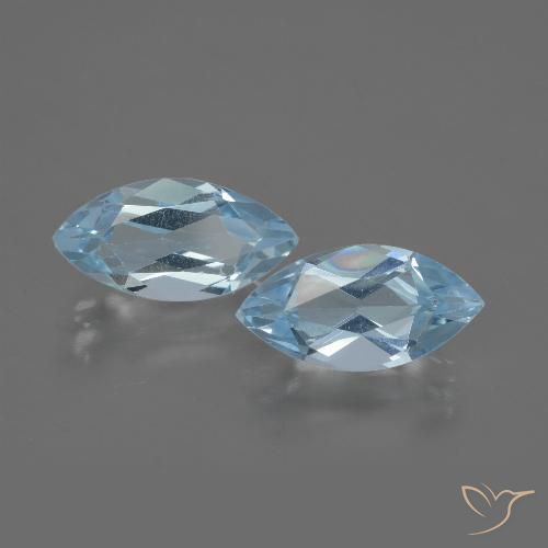 4.36ctw Natural Azul Suíço Topázio, Marquesa, VVS-VS