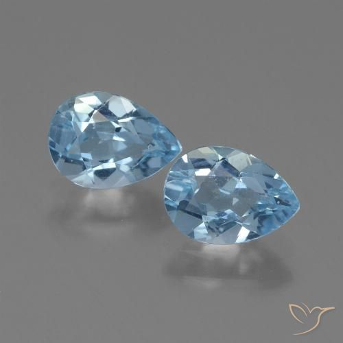 1.67ctw Natural Céu azul Topázio, Formato de pêra, VVS-VS
