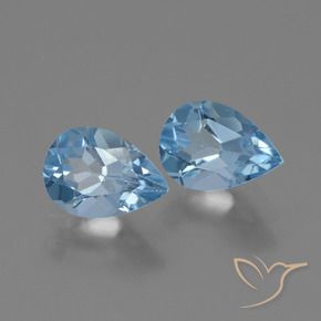 Pedras preciosas de Topázio Céu azul natural de 1.68 ct, Formato de pêra, VVS-VS
