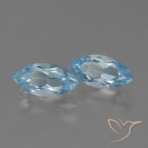 Pedras preciosas de Topázio Céu azul natural de 4.38 ct, Marquesa, VVS-VS