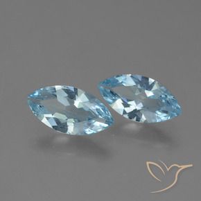 Pedras preciosas de Topázio Céu azul natural de 3.53 ct, Marquesa, VVS-VS