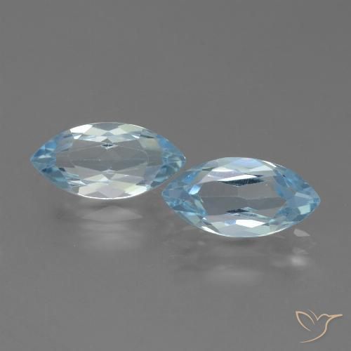 4.45ctw Natural Céu azul Topázio, Marquesa, VVS-VS