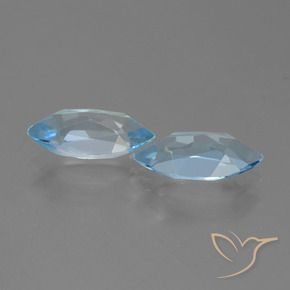 Pedras preciosas de Topázio Céu azul natural de 4.45 ct, Marquesa, VVS-VS