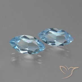 Pedras preciosas de Topázio Céu azul natural de 4.86 ct, Marquesa, VVS