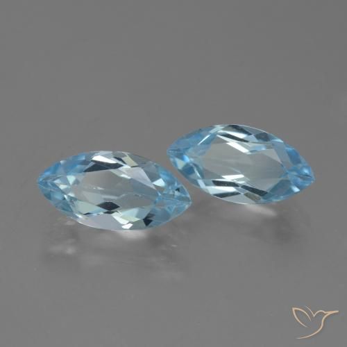 Pedras preciosas de Topázio Céu azul natural de 4.69 ct, Marquesa, VVS-VS