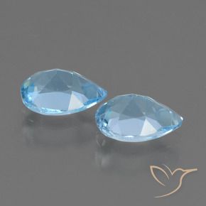 Pedras preciosas de Topázio Céu azul natural de 1.65 ct, Formato de pêra, VVS-VS