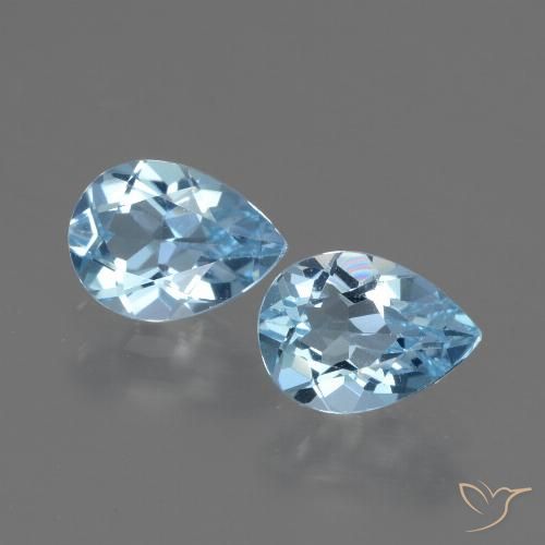 1.72ctw Natural Céu azul Topázio, Formato de pêra, VVS-VS