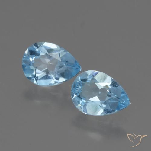 1.56ctw Natural Céu azul Topázio, Formato de pêra, VVS-VS