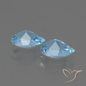 Pedras preciosas de topázio azul natural de 1,62 ct, formato de pêra, VVS-VS