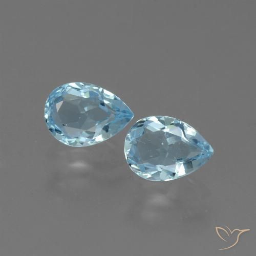 1.70ctw Natural Céu azul Topázio, Formato de pêra, VVS-VS