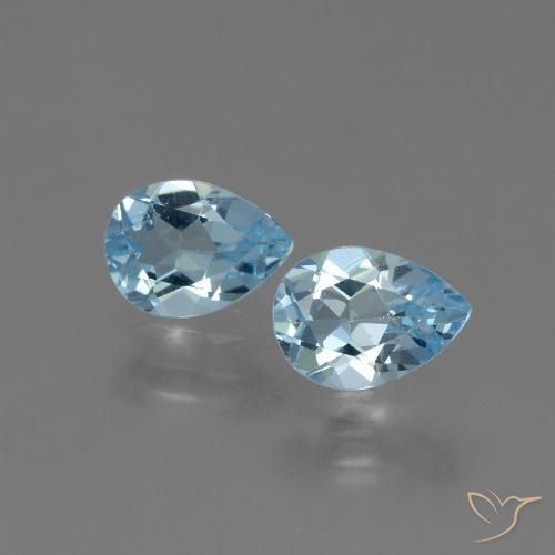 1.69ctw Natural Céu azul Topázio, Formato de pêra, VVS-VS