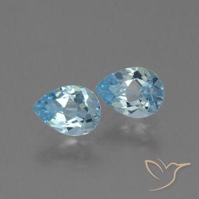 Pedras preciosas de Topázio Céu azul natural de 1.69 ct, Formato de pêra, VVS-VS