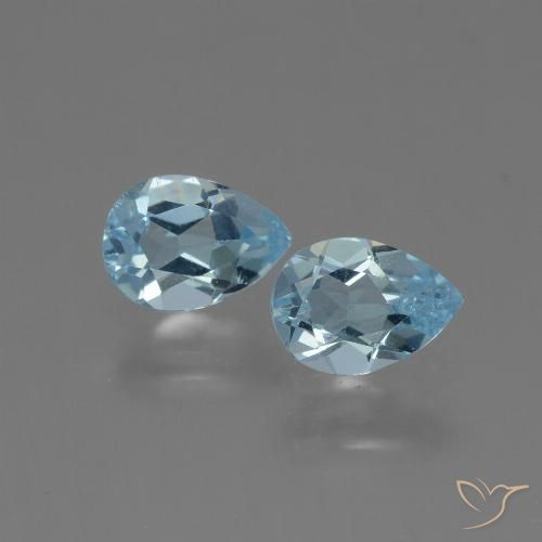 1.65ctw Natural Céu azul Topázio, Formato de pêra, VVS-VS