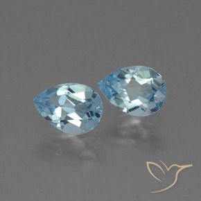 Pedras preciosas de Topázio Céu azul natural de 1.65 ct, Formato de pêra, VVS-VS
