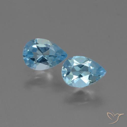 1.65ctw Natural Céu azul Topázio, Formato de pêra, VVS-VS