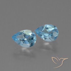 Pedras preciosas de Topázio Céu azul natural de 1.65 ct, Formato de pêra, VVS-VS