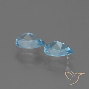 Pedras preciosas de Topázio Céu azul natural de 1.65 ct, Formato de pêra, VVS-VS