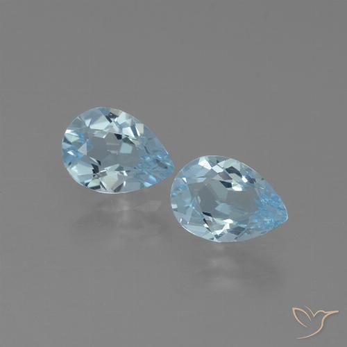 1.55ctw Natural Céu azul Topázio, Formato de pêra, VVS-VS