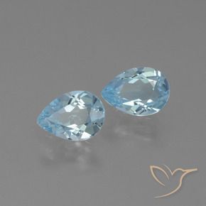 Pedras preciosas de Topázio Céu azul natural de 1.55 ct, Formato de pêra, VVS-VS