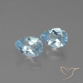 Pedras preciosas de Topázio Céu azul natural de 1.66 ct, Formato de pêra, VVS-VS