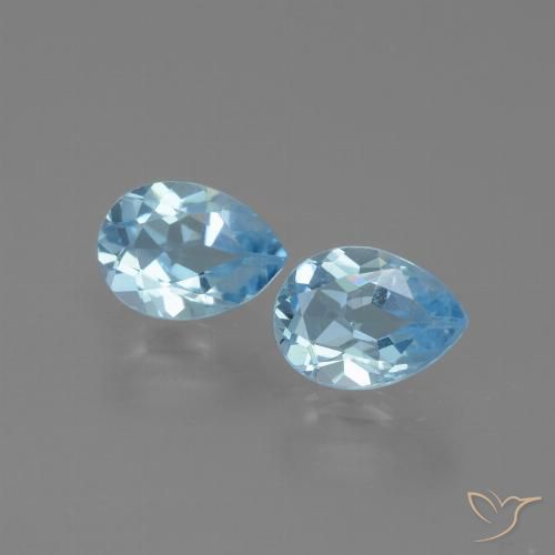 1.73ctw Natural Azul Suíço Topázio, Formato de pêra, VVS-VS