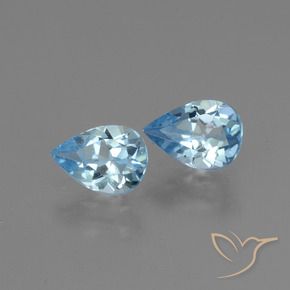 Pedras preciosas de Topázio Céu azul natural de 1.63 ct, Formato de pêra, VVS-VS