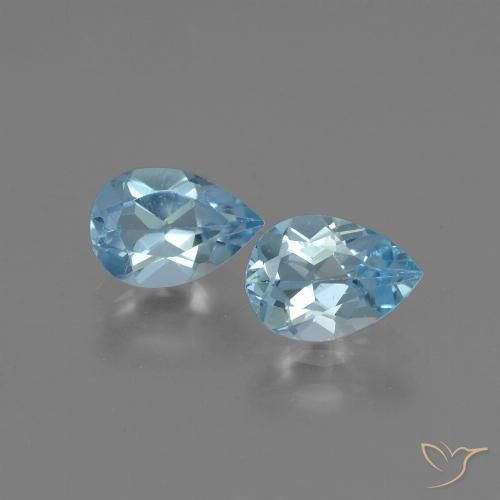 1.66ctw Natural Céu azul Topázio, Formato de pêra, VVS-VS