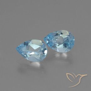Pedras preciosas de Topázio Céu azul natural de 1.66 ct, Formato de pêra, VVS-VS