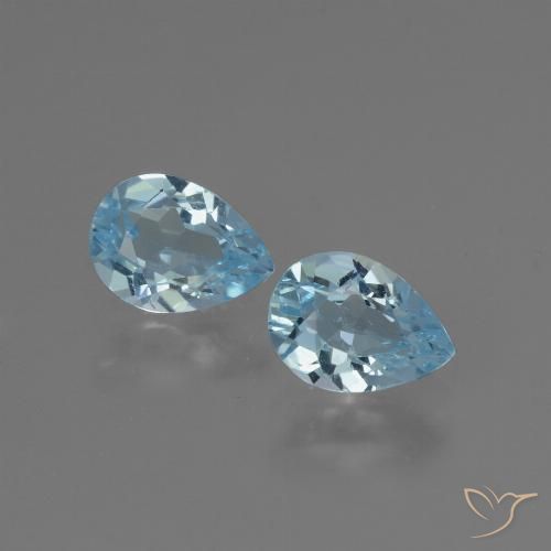 1.76ctw Natural Céu azul Topázio, Formato de pêra, VVS-VS