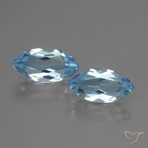 4.65ctw Natural Azul Suíço Topázio, Marquesa, VVS-VS