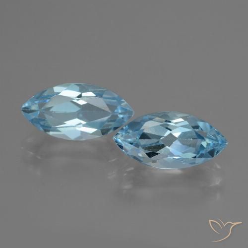 5.08ctw Natural Céu azul Topázio, Marquesa, VVS-VS