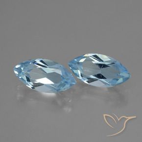 Pedras preciosas de Topázio Céu azul natural de 4.48 ct, Marquesa, VVS-VS