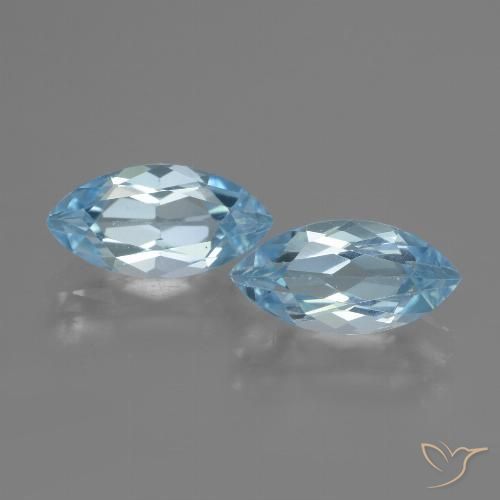 4.72ctw Natural Céu azul Topázio, Marquesa, VVS-VS