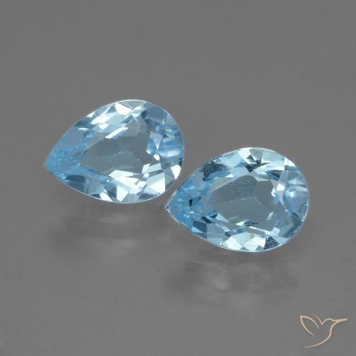 1.72ctw Natural Céu azul Topázio, Formato de pêra, VVS-VS