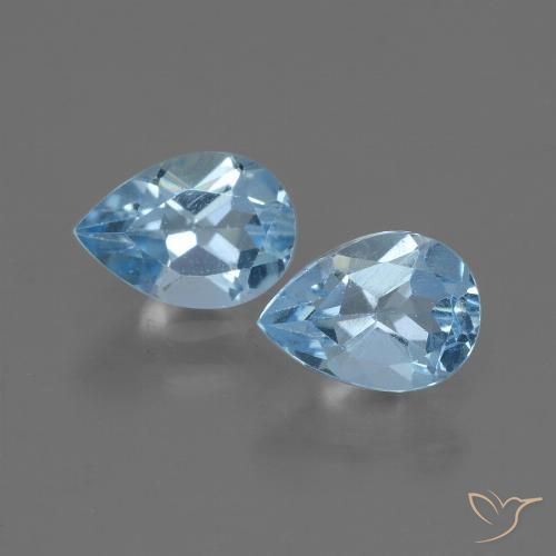 1.71ctw Natural Céu azul Topázio, Formato de pêra, VVS-VS