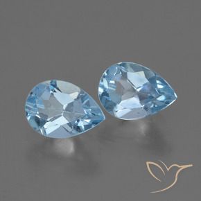 Pedras preciosas de Topázio Céu azul natural de 1.71 ct, Formato de pêra, VVS-VS