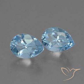 Pedras preciosas de Topázio Céu azul natural de 1.77 ct, Formato de pêra, VVS-VS