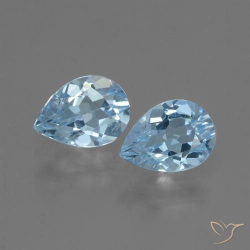 1.70ctw Natural Céu azul Topázio, Formato de pêra, VVS-VS