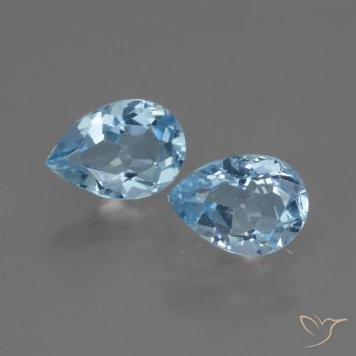 1.69ctw Natural Céu azul Topázio, Formato de pêra, VVS-VS